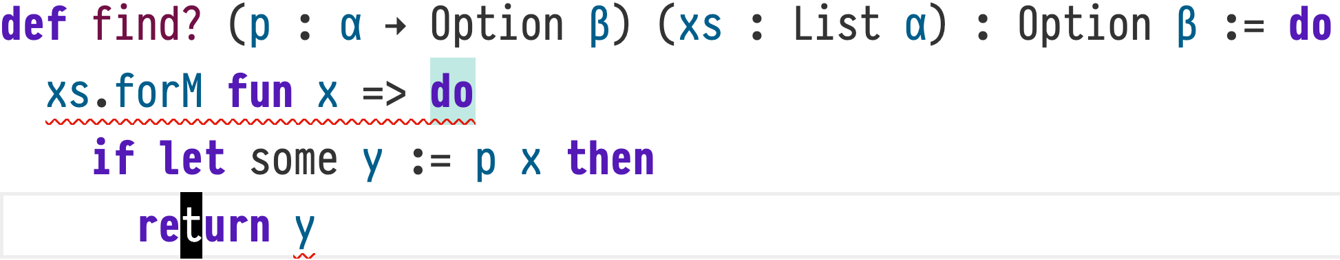 Highlighting do from return with errors